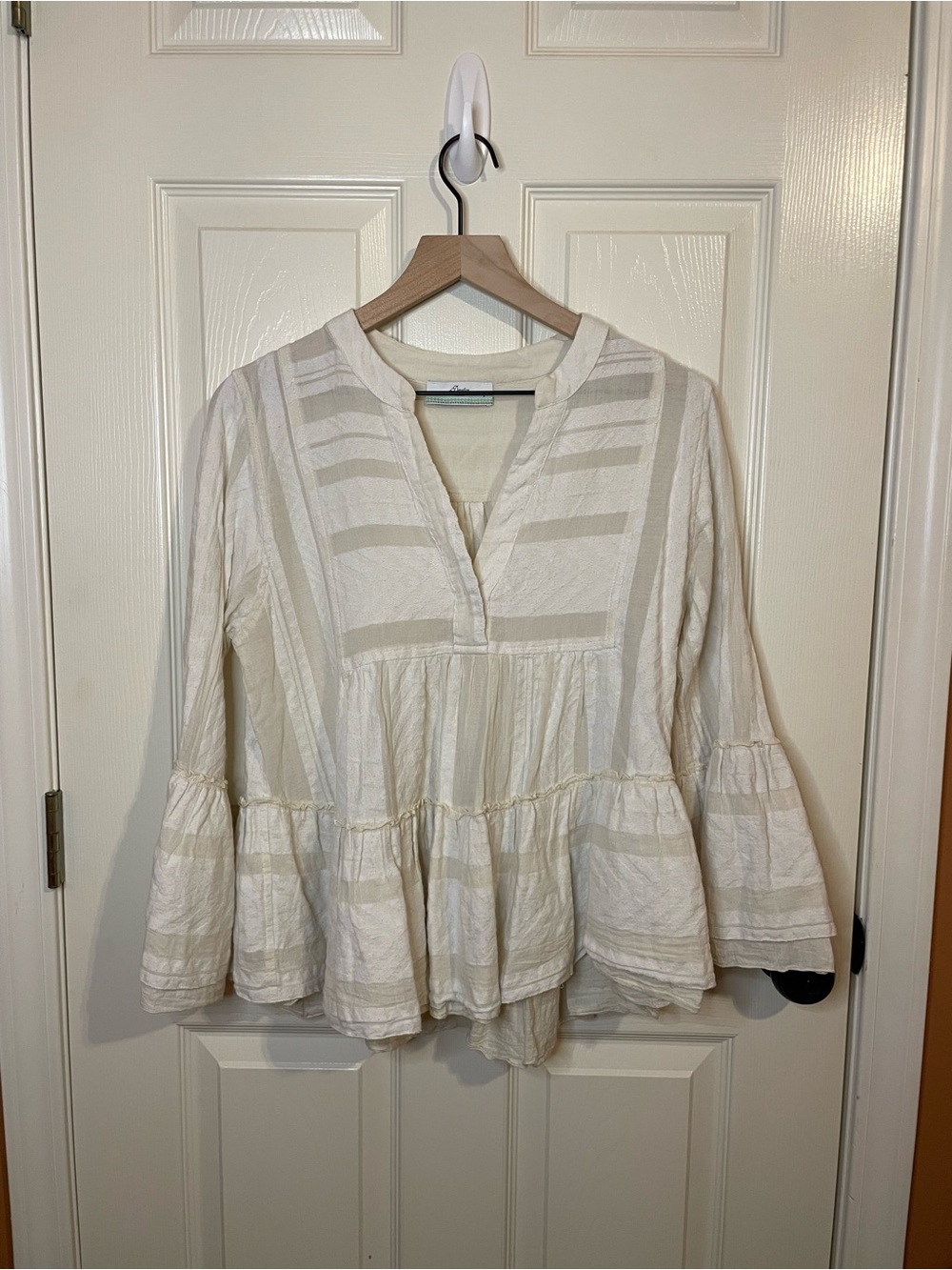 Devotion Twins Ella Tunic Blouse in Cream Boho Cottagecore Size Small